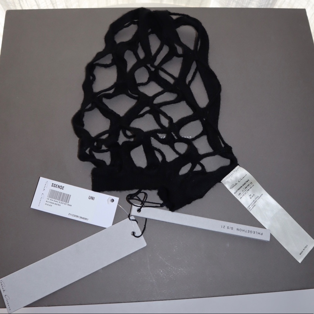 Rick Owen Face Mask / Hat 100% Cashmere